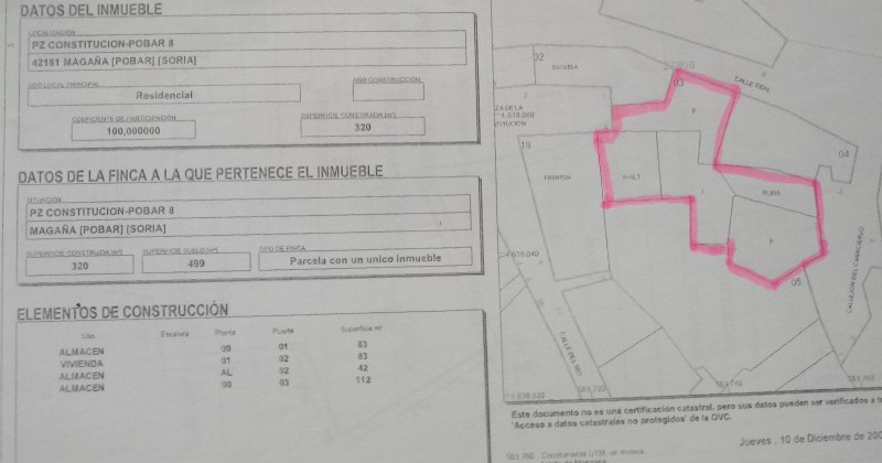 Pobar, terreno urbano de 500 m2